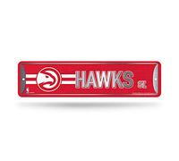 Rico Industries NBA Atlanta Hawks - Cartel de metal para decoración del hogar (4 x 15 pulgadas), ideal para el hogar, oficina, dormitorio y cueva de hombre, hecho