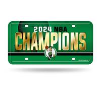 Rico Industries NBA Basketball Boston Celtics 2024 NBA Champions - Etiqueta de Metal para automóvil, 6 x 12 Pulgadas, Ideal para Camiones/Autos/SUV