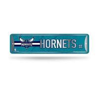 Rico Industries NBA Charlotte Hornets - Cartel de metal para decoración del hogar (4 x 15 pulgadas), ideal para el hogar, oficina, dormitorio y cueva de hombre, hecho