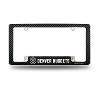 Rico Industries NBA Denver Nuggets - Marco de matrícula de Fibra de Carbono Cromado de 12 x 6 Pulgadas para Coche/camión/SUV
