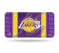 Rico Industries NBA Los Angeles Lakers - Placa de matrícula de Metal para Placa de matrícula (0,25 Unidades), Multicolor