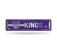 Rico Industries NBA Sacramento Kings - Letrero de metal para decoración del hogar (4 x 15 pulgadas), ideal para el hogar, la oficina, el dormitorio y la cueva del hombre, hecho