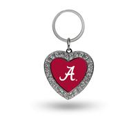 Rico Industries NCAA Alabama Crimson Tide Llavero de coraz n de metal con diamantes de imitaci n, 1.38 x 3""