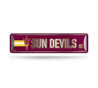 Rico Industries NCAA Arizona State Sun Devils Home Décor Metal Street Sign (4" x 15") - Great for Home, Office, Bedroom, & Man Cave - Made