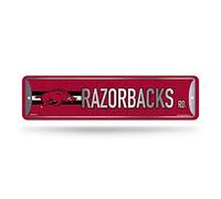 Rico Industries NCAA Arkansas Razorbacks - Letrero de metal para decoración del hogar (4 x 15 pulgadas), ideal para el hogar, la oficina, el dormitorio y la cueva de hombre. Hecho