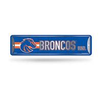 Rico Industries NCAA Boise State Broncos Home Décor Metal Street Sign (4" x 15") - Great for Home, Office, Bedroom, & Man Cave - Made