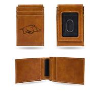 Rico Industries NCAA Cartera de Bolsillo Frontal grabada con láser, Color marrón, LEFPW360101BR, marrón, 3.5 x 5-Inches