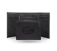 Rico Industries NCAA - Cartera de Tres Pliegues grabada con láser, Color Negro, LETRI100101BK, Negro, 5.75 x 7-Inches