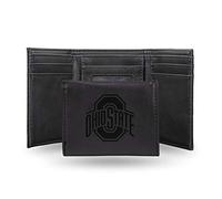 Rico Industries NCAA - Cartera de Tres Pliegues grabada con láser, Color Negro, LETRI300101BK, Negro, 5.75 x 7-Inches