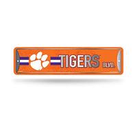 Rico Industries NCAA Clemson Tigers - Letrero de metal para decoración del hogar (4 x 15 pulgadas), ideal para el hogar, la oficina, el dormitorio y la cueva de hombre. Hecho