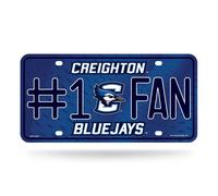 Rico Industries NCAA Creighton Bluejays #1 Fan Metal Tag de matrcula