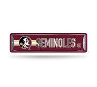 Rico Industries NCAA Florida State Seminoles Decoración para el hogar Cartel de calle de metal (4 x 15 pulgadas) - Ideal para el hogar, la oficina, el dormitorio y la cueva del hombre - Hecho