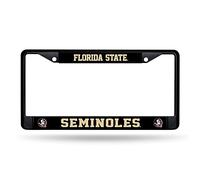 Rico Industries NCAA Florida State Seminoles - Marco de matrícula Negro de 12 x 6 Pulgadas, Marco Cromado Negro de 12 x 6 Pulgadas, Accesorio de automóvil o camión