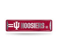 Rico Industries NCAA Indiana Hoosiers - Letrero de calle de metal de 4 x 15 pulgadas, decoración del hogar, dormitorio, oficina, cueva de hombre