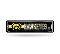 Rico Industries NCAA Iowa Hawkeyes Home Décor Metal Street Sign (4" x 15") - Great for Home, Office, Bedroom, & Man Cave - Made