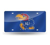 Rico Industries NCAA Kansas Jayhawks Laser Inlaid Metal License Plate Tag, 6 x 12