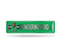 Rico Industries NCAA Marshall Thundering Herd - Letrero de metal para decoración del hogar (4 x 15 pulgadas), ideal para el hogar, la oficina, el dormitorio y la cueva de hombre
