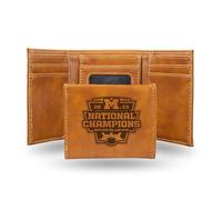 Rico Industries NCAA Michigan Wolverines 2024 CFP National Champions Laser Grabado Tri-Fold Wallet - Men's Accessory