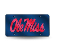 Rico Industries NCAA Mississippi Old Miss Rebels Corte láser matrícula, Color Azul