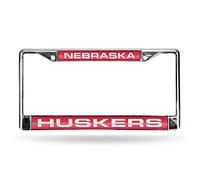 Rico Industries NCAA Nebraska Cornhuskers Red Chrome Laser License Frame 12" x 6"