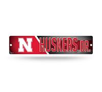 Rico Industries NCAA Nebraska Cornhuskers - Señal de plástico para calle de plástico de 4 x 16 pulgadas