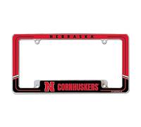 Rico Industries NCAA Nebraska Cornhuskers Two-Tone 12" x 6" Chrome All Over Automotive License Plate Frame for Car/Truck/SUV