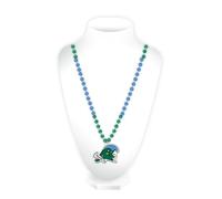 Rico Industries NCAA Tulane - Collar de cuentas de color verde con medallón moldeado, gran accesorio para el día del juego, 3 x 24 pulgadas