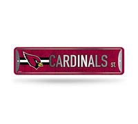 Rico Industries NFL Arizona Cardinals Home Décor Metal Street Sign (4" x 15") - Great for Home, Office, Bedroom, & Man Cave - Made