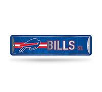 Rico Industries NFL Buffalo Bills - Letrero de metal para decoración del hogar (4 x 15 pulgadas), ideal para el hogar, oficina, dormitorio y cueva de hombre, hecho