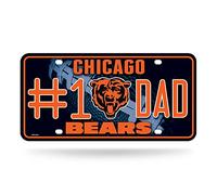 Rico Industries NFL Chicago Bears #1 Dad Metal Tag (#1 Fan) #1 Fan Metal Auto Tag 8.5" x 11" - Great for Truck/Car/SUV