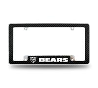 Rico Industries NFL Chicago Bears - Marco de matrícula de Fibra de Carbono Cromado de 12 x 6 Pulgadas para Coche/camión/SUV