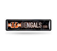 Rico Industries NFL Cincinnati Bengals - Cartel de metal (10 x 38 cm), ideal para decoración de la cueva del hogar, dormitorio, hombre