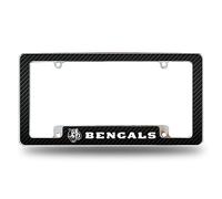 Rico Industries NFL Cincinnati Bengals - Marco de matrícula de Fibra de Carbono Cromado de 12 x 6 Pulgadas para automóvil/camión/SUV