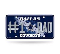 Rico Industries NFL Dallas Cowboys #1 Dad Metal Tag (#1 Fan) #1 Fan Metal Auto Tag 8.5" x 11" - Great for Truck/Car/SUV