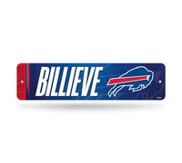 Rico Industries NFL Football Buffalo Bills - Letrero de calle de metal de 4 x 15 pulgadas, decoración del hogar, dormitorio, oficina, cueva de hombre