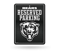 Rico Industries NFL Football Chicago Bears - Señal de estacionamiento de metal de fibra de carbono, color negro