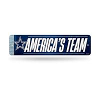 Rico Industries NFL Football Dallas Cowboys Metal Street Sign 4" x 15" Decoración para el hogar - Dormitorio - Oficina - Man Cave