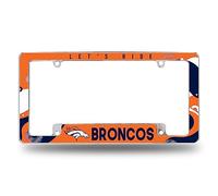 Rico Industries NFL Football Denver Broncos Wave - Marco de matrícula Cromado de 12 x 6 Pulgadas para automóvil/camión/SUV