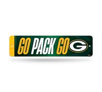 Rico Industries NFL Football Green Bay Packers - Letrero de metal de 4 x 15 pulgadas, decoración del hogar, dormitorio, oficina, cueva de hombre