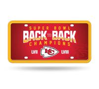 Rico Industries NFL Football Kansas City Chiefs 2024 Super Bowl LVIII Champions Metal Auto Tag 6 x 12 Pulgadas, Ideal para Camiones/Coches/SUV