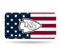 Rico Industries NFL Football Kansas City Chiefs USA Metal Auto Tag 6" x 12" - Great for Truck/Car/SUV