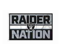 Rico Industries NFL Football Las Vegas Raiders - Bandera audaz de 3 x 5 pies, de una Sola Cara, para Interiores o Exteriores, decoración del hogar