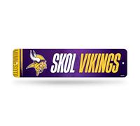 Rico Industries NFL Football Minnesota Vikings - Letrero de calle de metal de 4 x 15 pulgadas, decoración del hogar, dormitorio, oficina, cueva de hombre