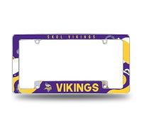 Rico Industries NFL Football Minnesota Vikings Wave - Marco de matrícula Cromado de 12 x 6 Pulgadas para automóvil/camión/SUV