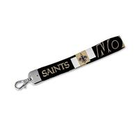Rico Industries NFL Football New Orleans Saints - Llavero con correa de muñeca, bonito soporte para llavero para mujeres y hombres, llaves de coche, tarjetas de identificación, cartera, teléfono,