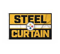 Rico Industries NFL Football Pittsburgh Steelers - Bandera audaz de 3 x 5 pies, de una Sola Cara, para Interiores o Exteriores, decoración del hogar