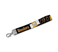 Rico Industries NFL Football Pittsburgh Steelers - Llavero con correa de muñeca, bonito soporte para llavero para mujeres y hombres, llaves de coche, tarjetas de identificación, cartera, teléfono y