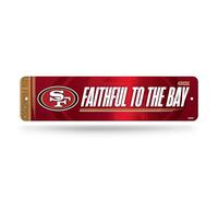 Rico Industries NFL Football San Francisco 49ers Metal Street Sign 4" x 15" Home Décor - Bedroom - Office - Man Cave