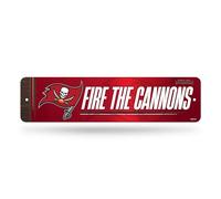 Rico Industries NFL Football Tampa Bay Buccaneers - Letrero de metal para calle, 4 x 15 pulgadas, decoración del hogar, dormitorio, oficina, cueva de hombre