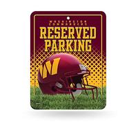 Rico Industries NFL Football Washington Commanders 8.5" x 11" Fibra de carbono Metal Parking Sign - ideal para el hombre Cueva, Habitación de la cama, Oficina, Home Décor